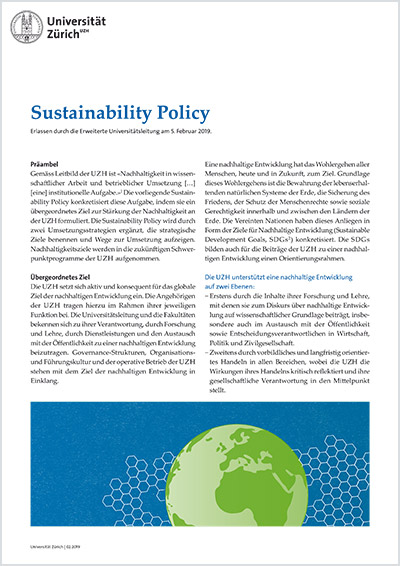 Image UZH Sustainability Policy